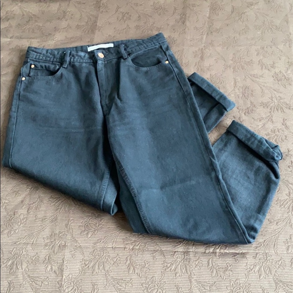 Black Zara high waist mom jeans